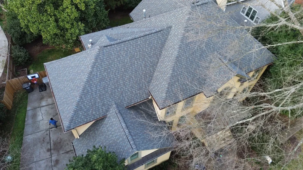 Sedgefield charlotte NC new shingle roof aerial