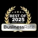 BusinessRate Best of 2025 Award Winner badge with gold laurel leaves and five stars.